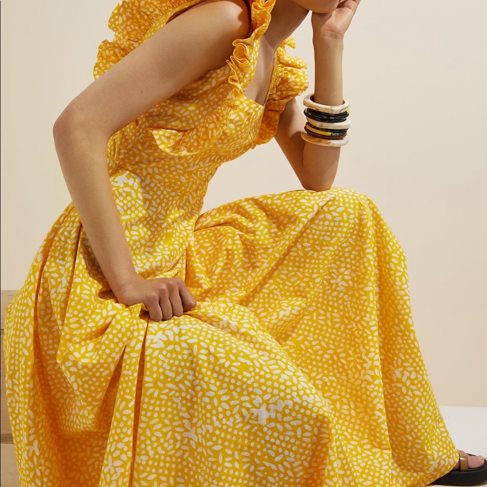 NWT Anthropologie Sika Marigold Ruffle Maxi - Picture 5 of 6